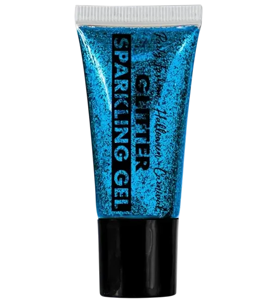 Blauwe glittergel voor lichaam en gezicht