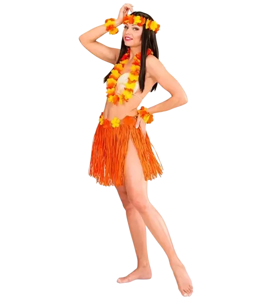 Oranje Hawaiiaans verkleedpak