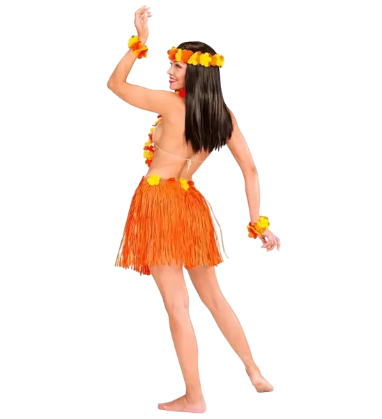 Oranje Hawaiiaans verkleedpak