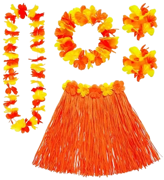 Oranje Hawaiiaans verkleedpak