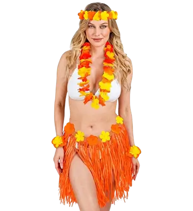 Oranje Hawaiiaans verkleedpak