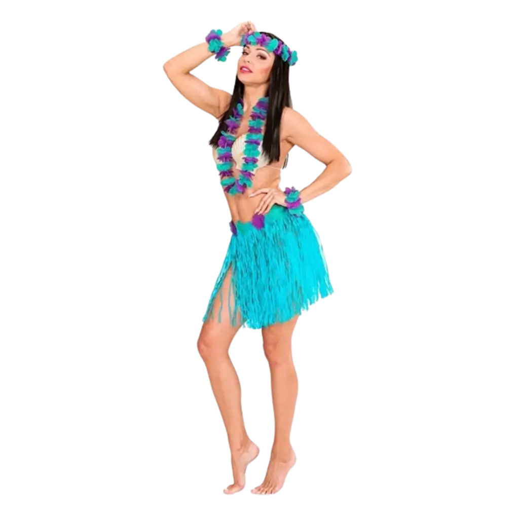 Blauw Hawaiiaans verkleedpak