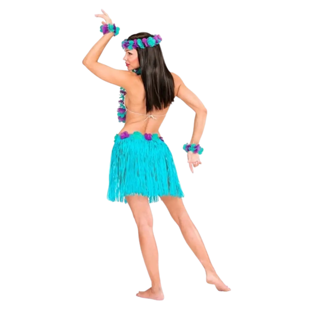 Blauw Hawaiiaans verkleedpak