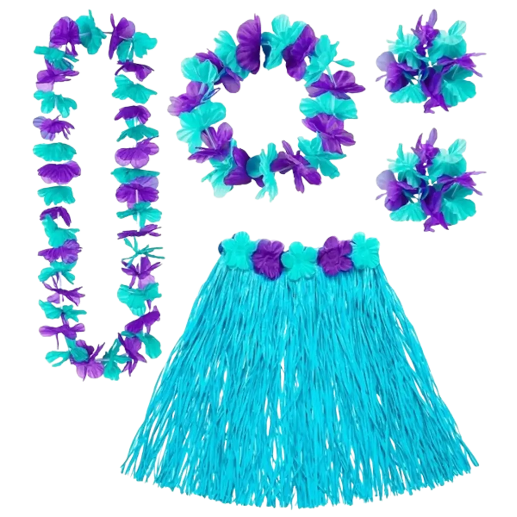 Blauw Hawaiiaans verkleedpak