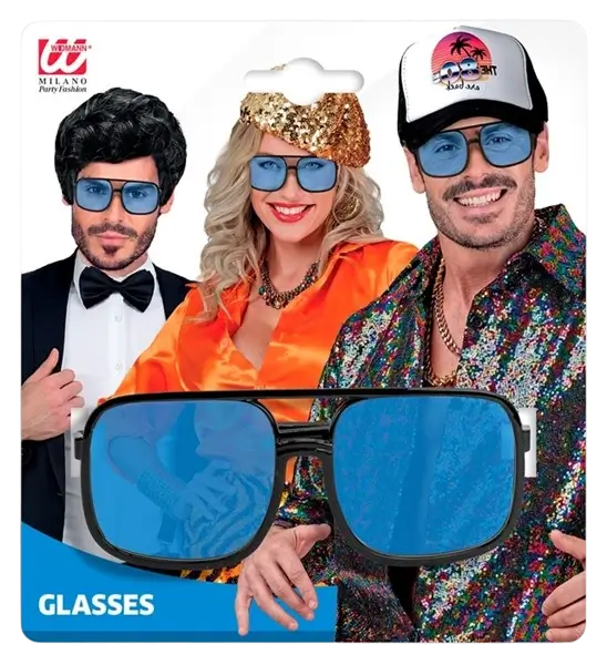 Bril années 90's - Blauwe glazen
