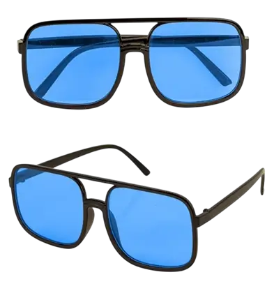 Bril années 90's - Blauwe glazen