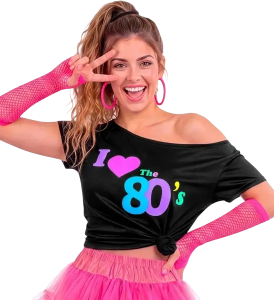 Ik hou van de jaren 80 T-shirt - S/M