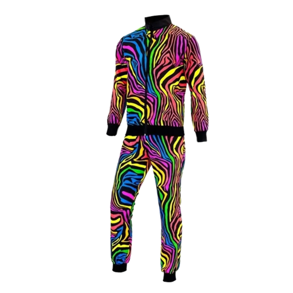 Fluorescerend regenboog trainingspak - XL