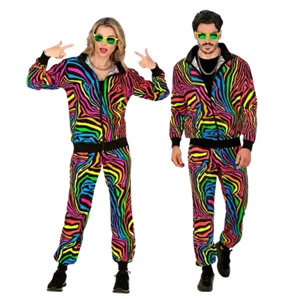 Fluorescerend regenboog trainingspak - XL