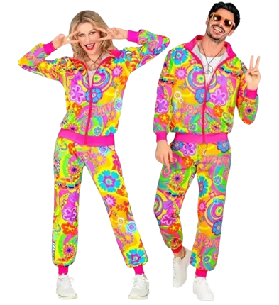 Hippie groovy liefde fluo jumpsuit - M