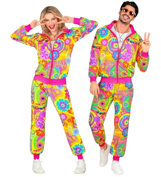Hippie groovy liefde fluo jumpsuit - XL
