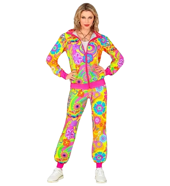 Hippie groovy liefde fluo jumpsuit - XL