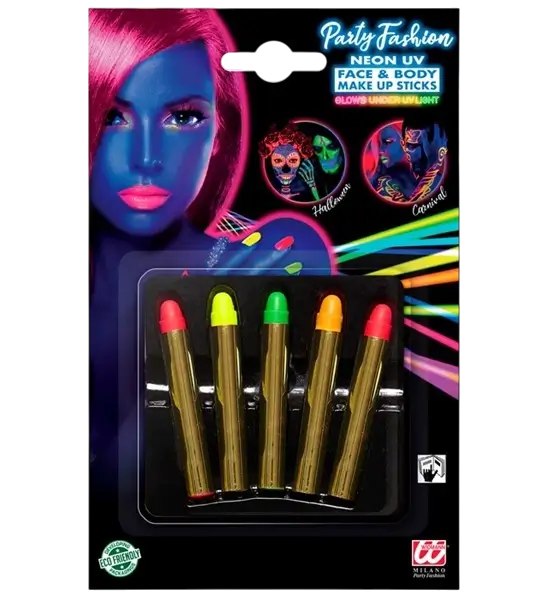 Set van 5 fluorescerende potloden