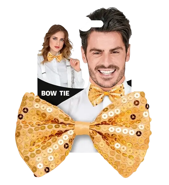 Vlinderdasje met gouden lovertjes