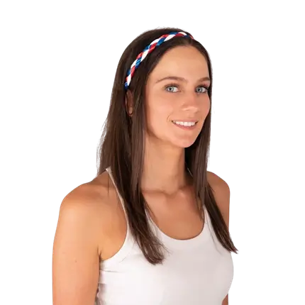 Gevlochten hoofdband - blauw, wit, rood - Supporter Frankrijk