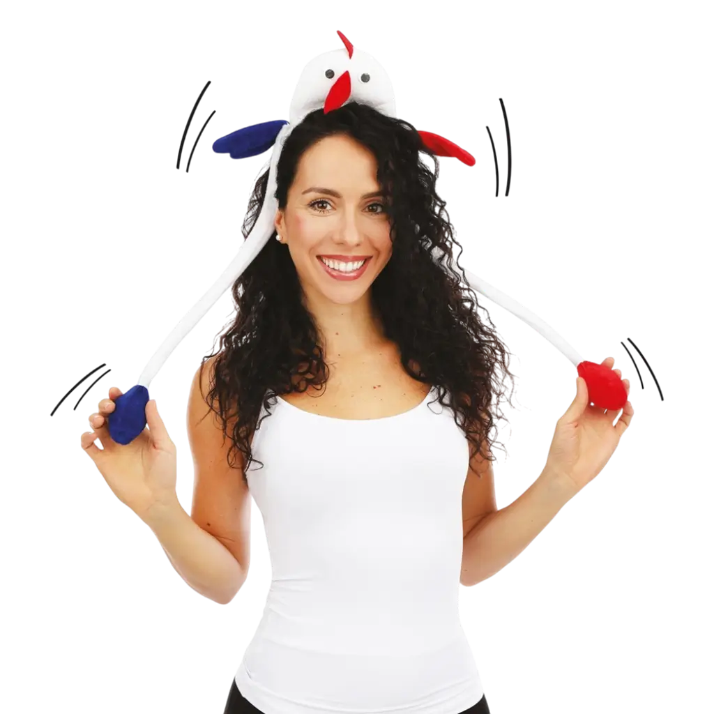 Coq Animé hoofdband - blauw, wit, rood - Supporter Frankrijk