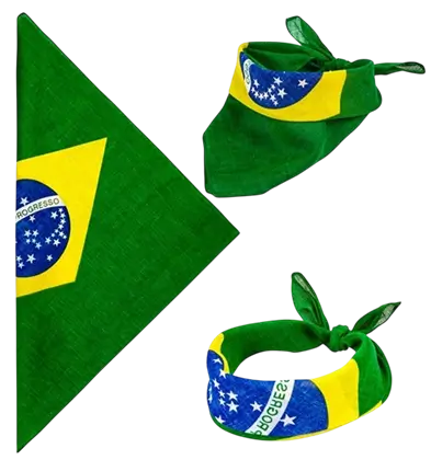 Bandana Brazilië 55 cm in katoen - Supporter en verkleedkleding