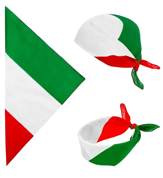 Bandana Italië 55 cm in katoen - Supporter en verkleedkleding