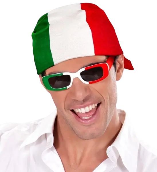 Bandana Italië 55 cm in katoen - Supporter en verkleedkleding