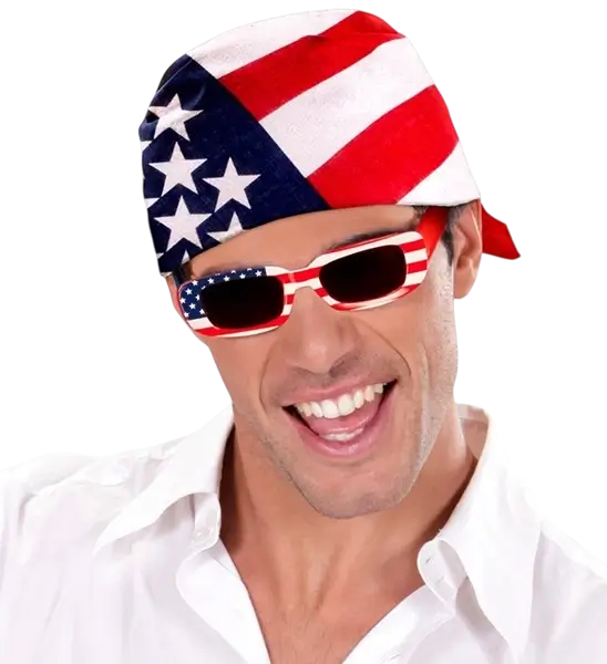 Bandana USA 55 cm in katoen - Supporter en verkleedkleding