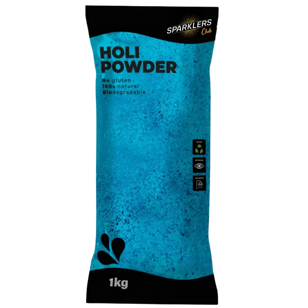 Holi-poeder, blauw - Zakje van 1 kg