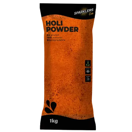 Holi-poeder, oranje - Zakje van 1 kg