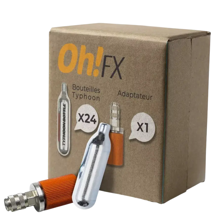 OhFx® Adapter en Typhoon-flessen voor Typhoon Gun - Set van 24
