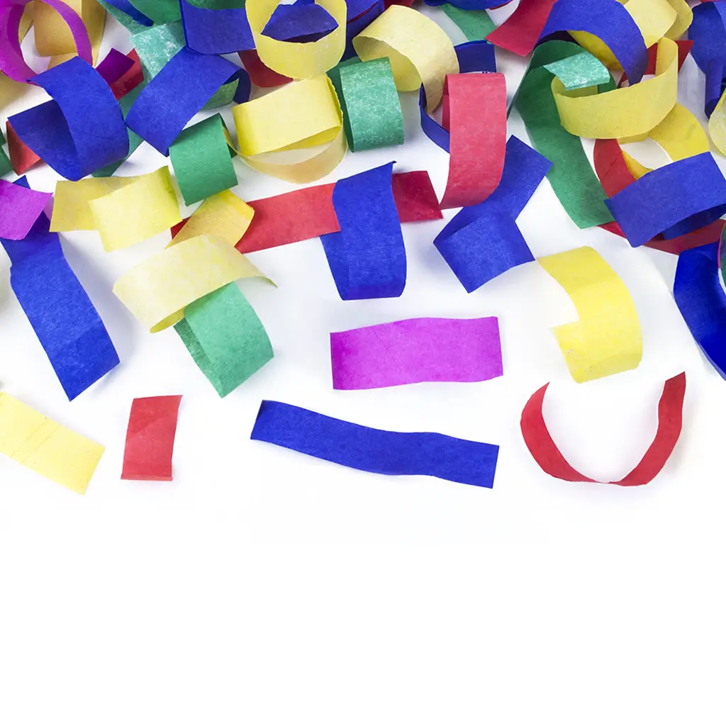 Set van 6 confettikanonnen van 80 cm, veelkleurig