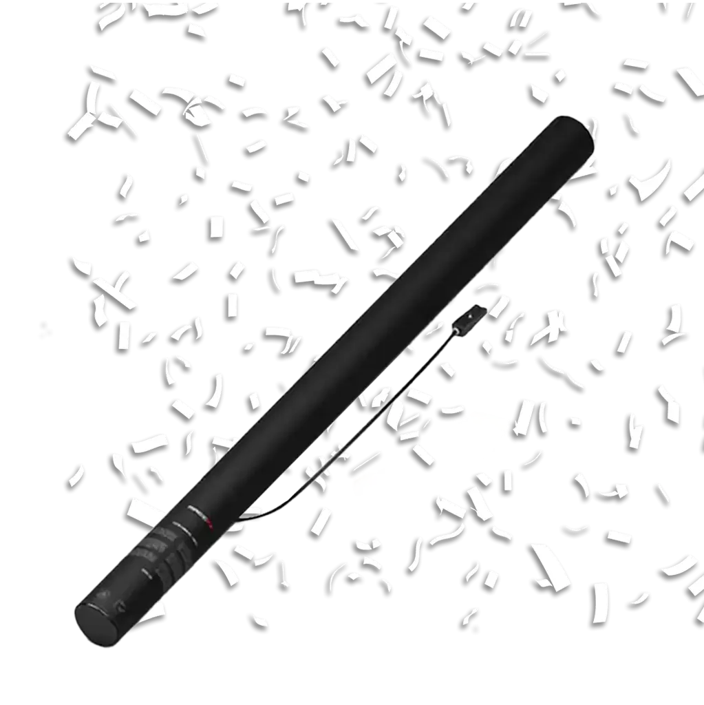 Set van 6 elektrische confettikanonnen van 80 cm - Wit