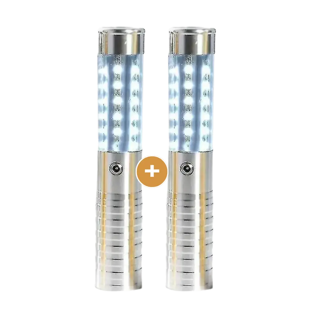 Set van 2 VIP-LED-flessenstokken in zilver