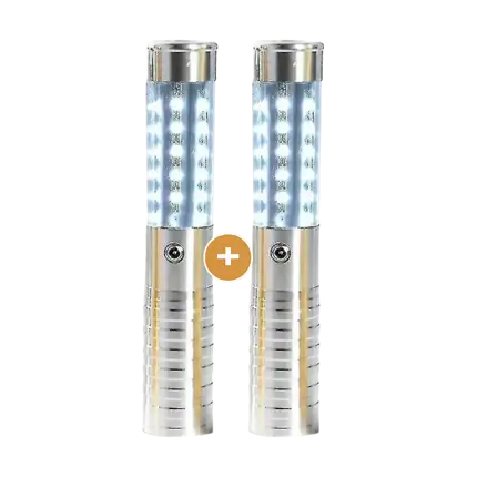 Set van 2 VIP-LED-flessenstokken in zilver