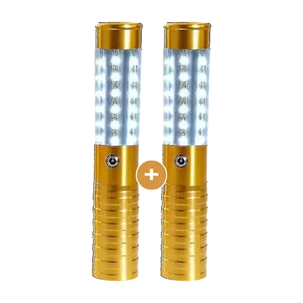 Set van 2 VIP-LED-FLESSTOKKEN in goud