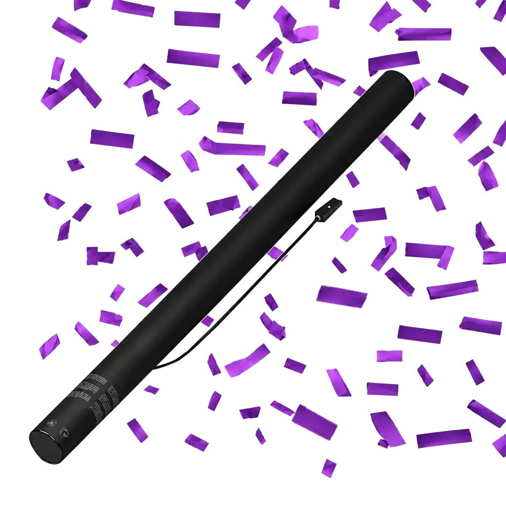 Elektrisch confettikanon 80 cm - Paars
