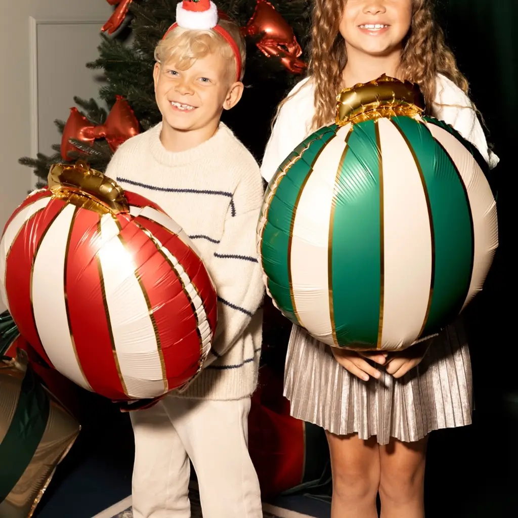 Set van 3 aluminium kerstballen – Kerstversiering