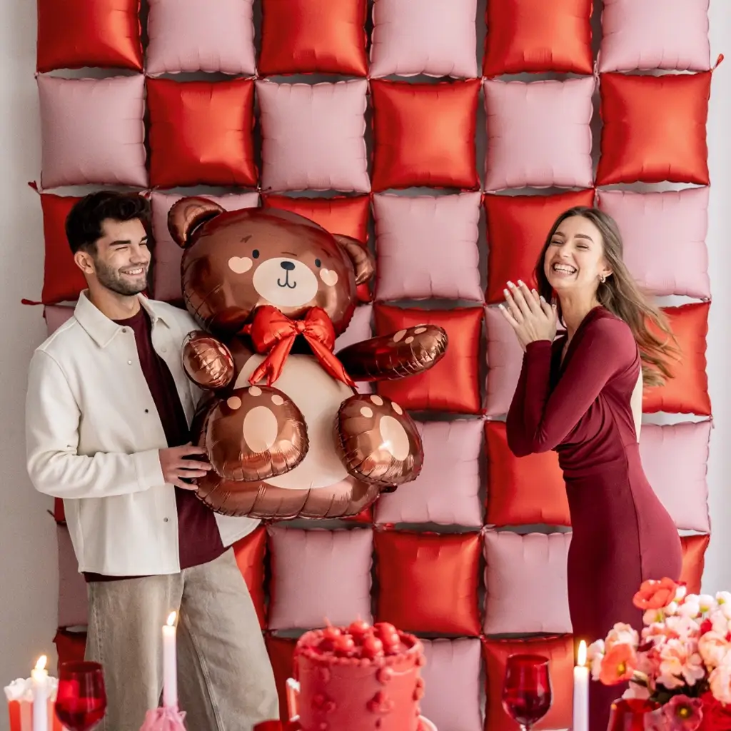 Aluminium ballon ‘Staande beertje’ 75 x 84 cm – Verjaardagsdecoratie