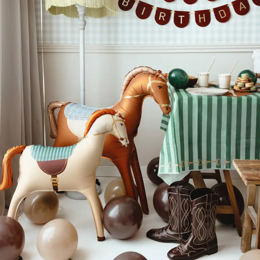 Reusachtige aluminium ballon in de vorm van een paard, 112 x 97 cm – Verjaardagsdecoratie