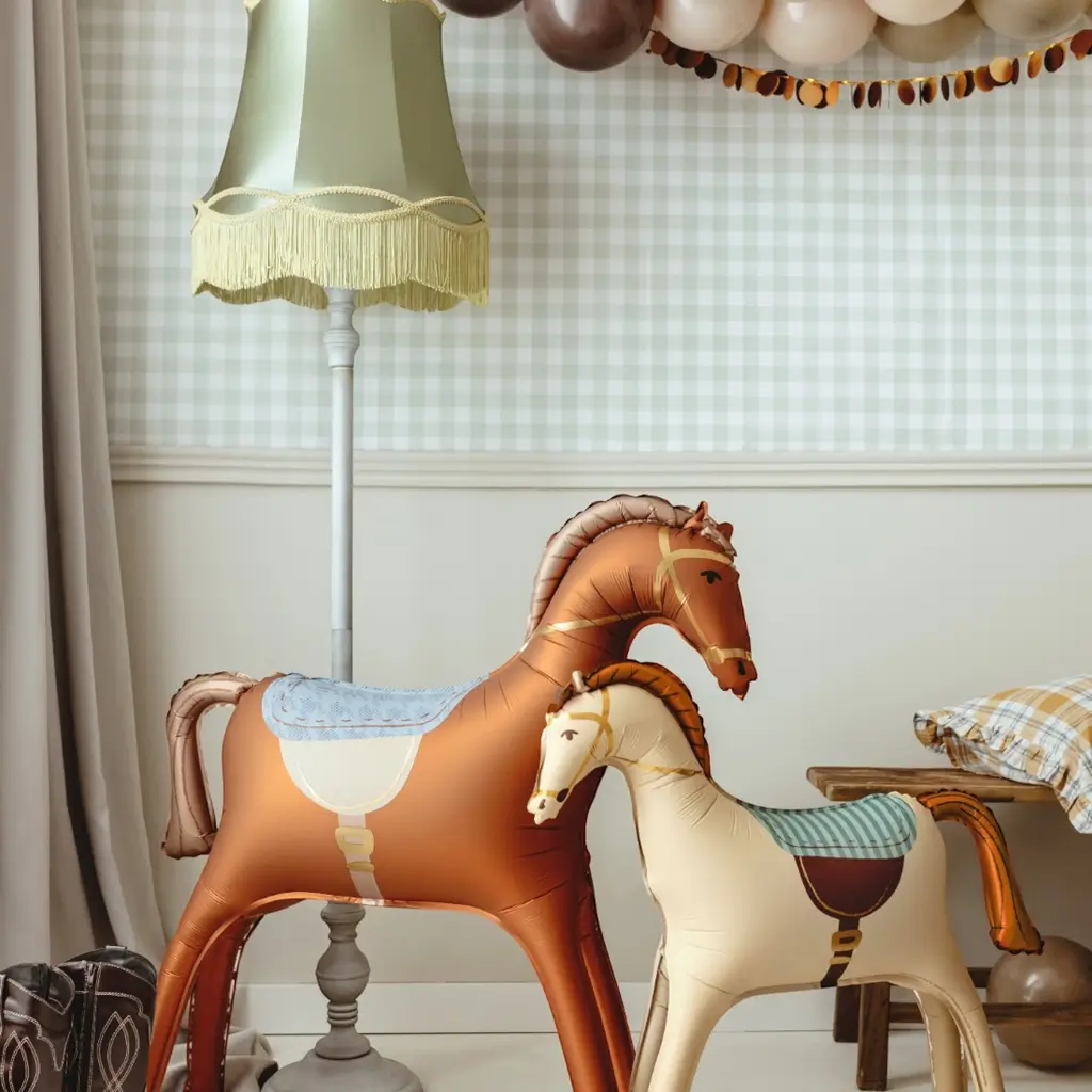 Reusachtige aluminium ballon in de vorm van een paard, 112 x 97 cm – Verjaardagsdecoratie