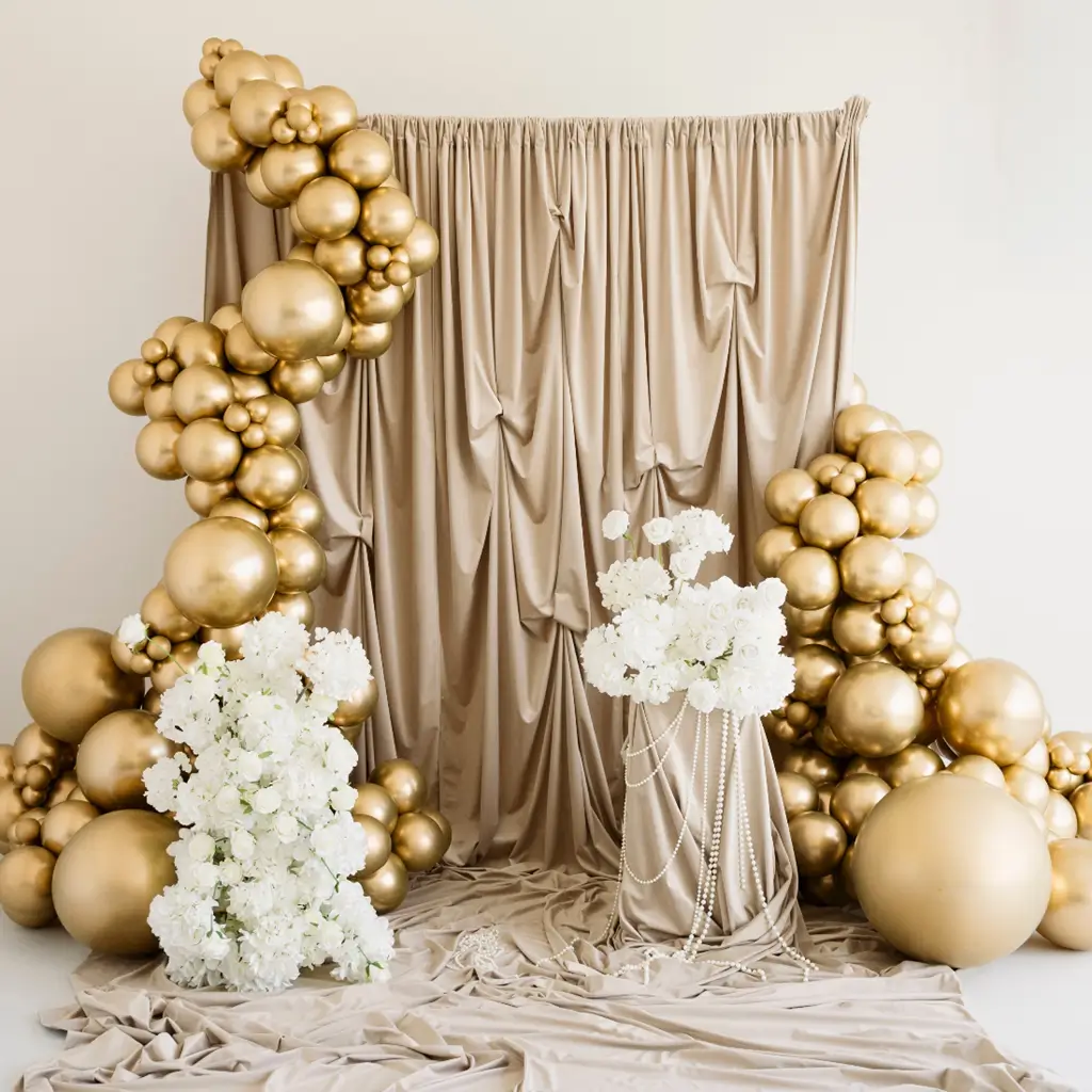 Set van 50 glanzende gouden metallic ballonnen, Ø 12 cm