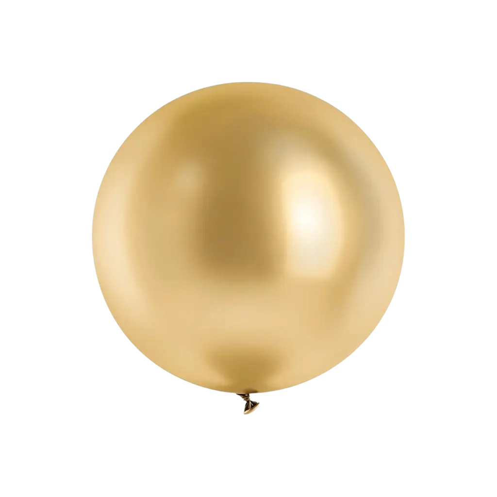 Reusachtige glanzend gouden metalen ballon Ø 100 cm