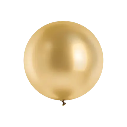 Reusachtige glanzend gouden metalen ballon Ø 100 cm
