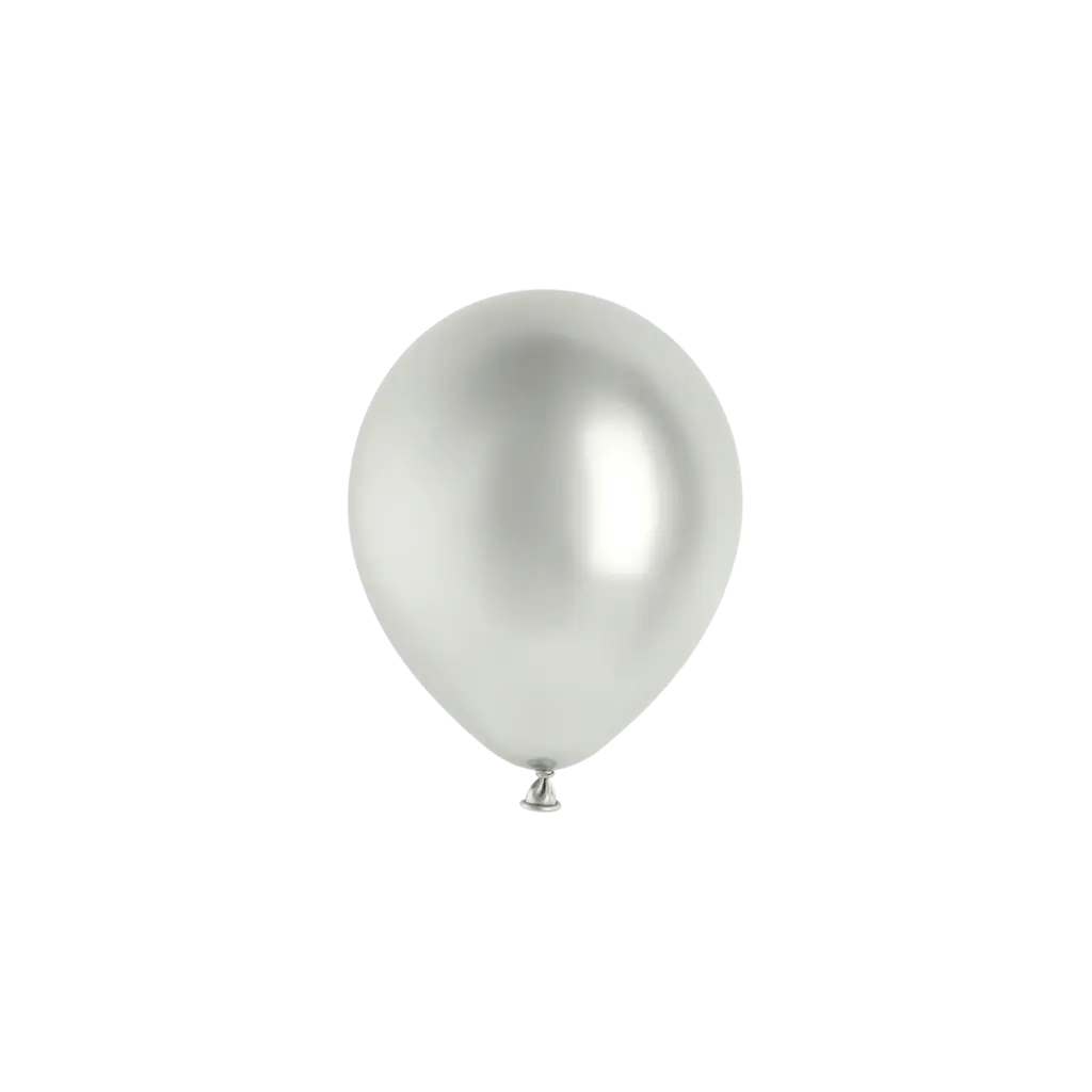 Set van 50 glanzende zilveren metallic ballonnen, Ø 12 cm