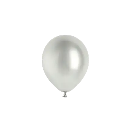 Set van 50 glanzende zilveren metallic ballonnen, Ø 12 cm