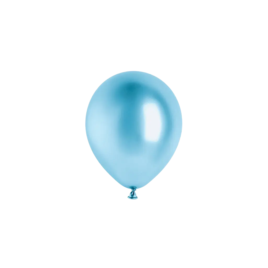 Set van 50 glanzende blauwe metallic ballonnen, Ø 12 cm