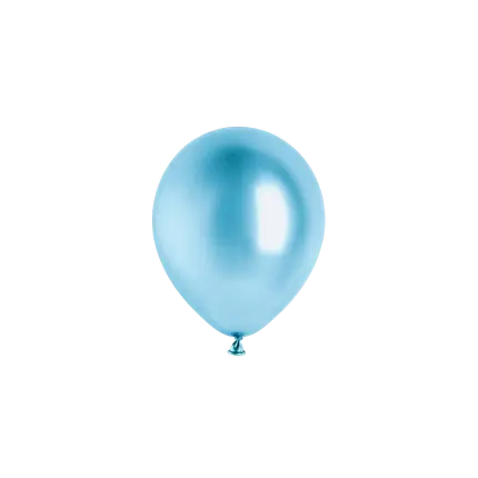 Set van 50 glanzende blauwe metallic ballonnen, Ø 12 cm