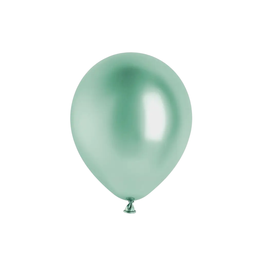 Set van 10 glanzende metallic ballonnen in flesgroen