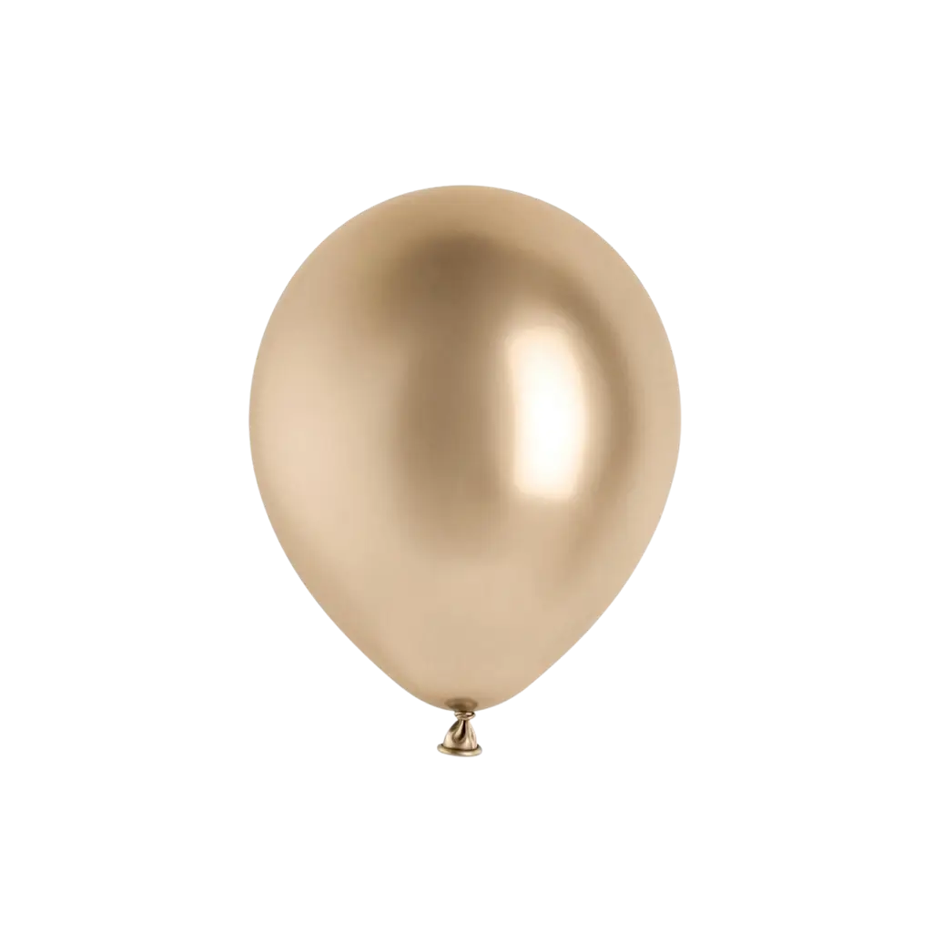 Set van 10 glanzende metallic ballonnen in de kleur champagne-goud