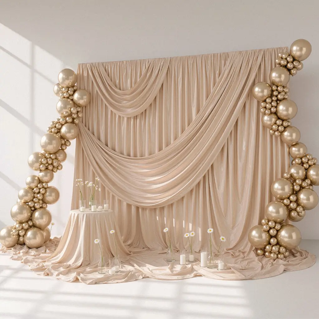 Set van 50 glanzende metallic ballonnen in champagnekleurig goud