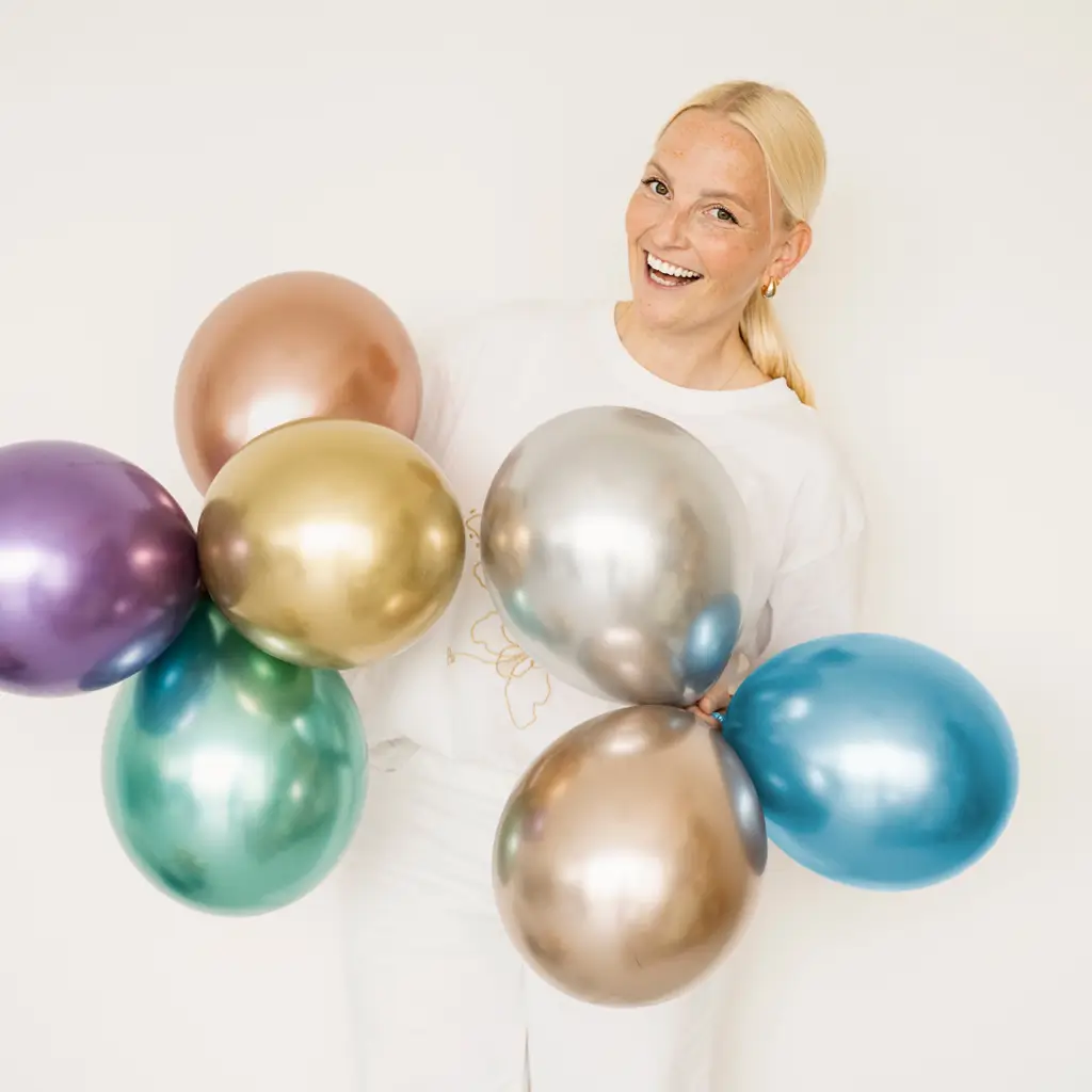 Set van 50 glanzende metallic ballonnen in champagnekleurig goud