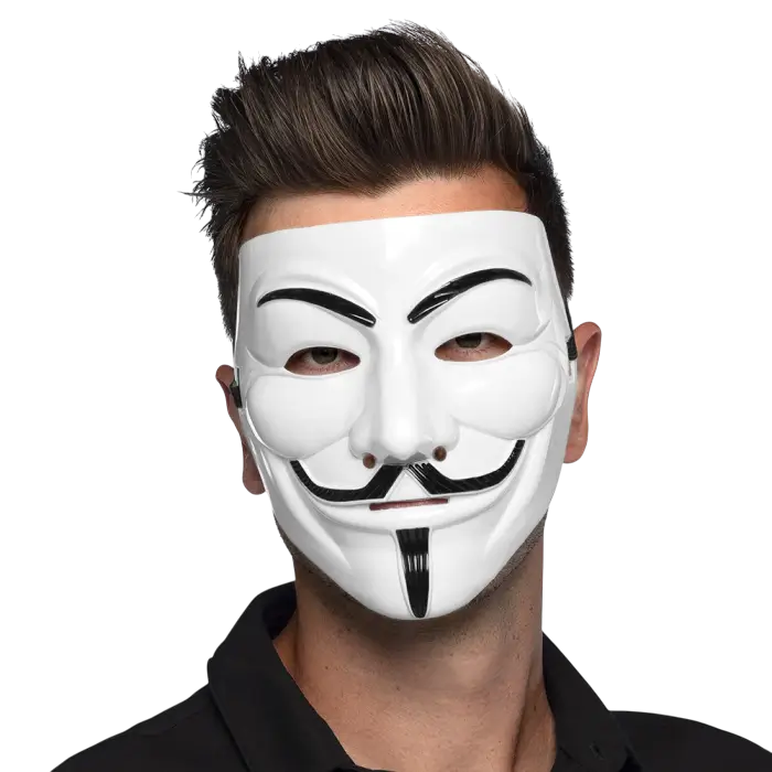Anonymous Guy Fawkes-masker – V for Vendetta-masker, wit