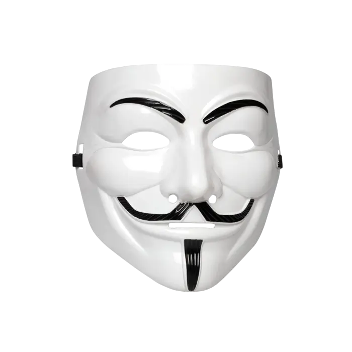 Anonymous Guy Fawkes-masker – V for Vendetta-masker, wit